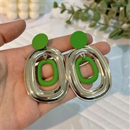 (E 1391  green)Japan and Koreains wind brief fashion geometry Round earrings woman  samll personality all-Purpose earri