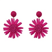 ( rose Red)summer earrings occidental style Earring woman weave flowers Bohemiaearrings
