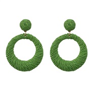 ( green)summer earrings occidental style Earring woman Round weave exaggerating Bohemiaearrings