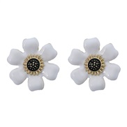 ( white)summer flowers earrings occidental style Earring woman Alloy enamel flowers ear stud Korean style