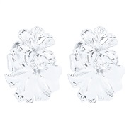 ( White k) fashion medium wind flowers splice earrings  retro personality creative Metal geometry Earring