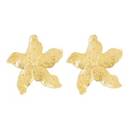 ( Gold)E occidental style fashion geometry starfish Alloy earrings  personality exaggerating creative Metal geometry Ea