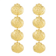 ( Gold)occidental style fashion exaggerating splice geometry earrings  personality retro Metal Irregular long style Ear