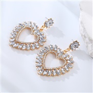 ( white)occidental style lovely sweet all-Purpose earrings samll wind color Peach heart high earrings woman