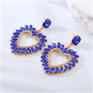 ( blue)occidental style lovely sweet all-Purpose earrings samll wind color Peach heart high earrings woman