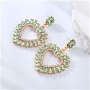 ( green)occidental style lovely sweet all-Purpose earrings samll wind color Peach heart high earrings woman