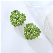 ( green)occidental style fashion super heart-shaped all-Purpose earrings exaggerating Earring woman Rhinestone fully-je