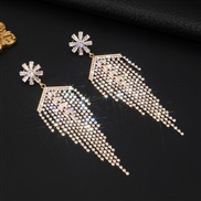 ( Gold)fashion zircon Rhinestone snowflake earrings Street Snap personality fully-jewelled temperament ear stud EarringE