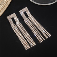 ( Gold)  fashion square tassel Rhinestone Earring  claw chain diamond earringE