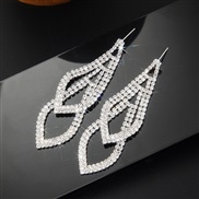 ( Silver)fully-jewelled brilliant earrings  Double layer claw chain Rhinestone Earring  earringsE