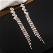 ( Gold)occidental style fashion Metal long style tassel earrings zircon Rhinestone claw chain Earring  windE