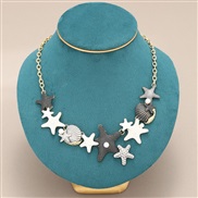 (NZ2916jinse)occidental style star Shells Pearl necklace woman summer exaggerating personality