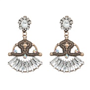 ( white)colorful diamond earrings occidental style fully-jewelled Earring woman Alloy diamond exaggerating retro Bohemi
