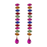 ( Color)occidental style colorful diamond earrings fully-jewelled Earring woman multilayer Rhinestone diamond long styl