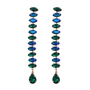 ( green)occidental style colorful diamond earrings fully-jewelled Earring woman multilayer Rhinestone diamond long styl