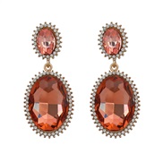 ( Rose Gold)colorful diamond earrings occidental style Earring Alloy diamond Round glass diamond earring exaggerating