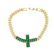 ( green)occidental style fashion personality embed color zircon cross bracelet temperament bracelet womanbrc