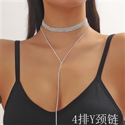 (JXJL211 5 4Y)  claw chainY Rhinestone fully-jewelled necklace chain clavicle chain all-Purpose woman