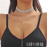 (JXJL211 5 5Y)  claw chainY Rhinestone fully-jewelled necklace chain clavicle chain all-Purpose woman