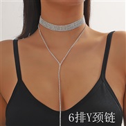(JXJL211 5 6Y)  claw chainY Rhinestone fully-jewelled necklace chain clavicle chain all-Purpose woman