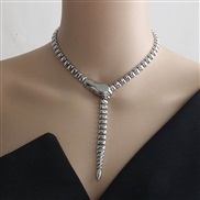 ( Silver) big same style snake necklace samll high wind personality clavicle chain chain