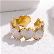 ( Gold) color titanium steel enamel opening ring woman love Korean styleins wind samll stainless steel ring