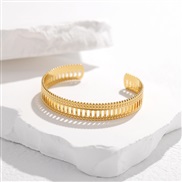 ( Gold)occidental style opening titanium steel bangle woman retro fashion hollow stainless steel temperament all-Purpos