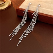 ( Silver needle  Silver Tassels)elegant samll long style chain tassel silver earrings personality Metal wind temperamen