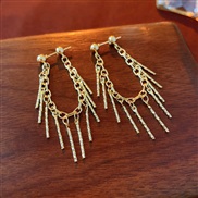 ( Silver needle  Gold Tassels)personality Metal wind chain tassel silver earrings occidental style fashion temperament 