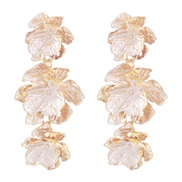 ( white)E occidental style flowers Alloy earrings  personality samll temperament three-dimensional flowers long style E