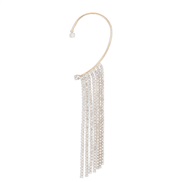 ( Gold+ Diamond drill ) temperament sweet diamond tassel  fashion personality Ladies wind long style chain earrings