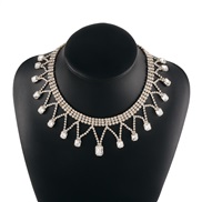 ( Gold) retro flash diamond tassel pendant necklace  fashion temperament clavicle chain