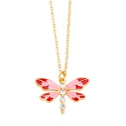 ( Pink)occidental style color enamel necklaceins samll brief small fresh clavicle chainnku