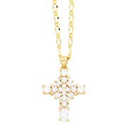 ( white)occidental style embed Pearl cross necklaceins samll clavicle chain temperament all-Purposenku