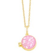 ( Pink) Round heart-shaped necklace geometry necklacenku