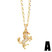 (A)occidental style creative personality samll lion necklaceins fashion animal pendant clavicle chainnku