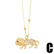 (C)occidental style creative personality samll lion necklaceins fashion animal pendant clavicle chainnku