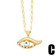 (C)personality embed colorful diamond eyes necklace occidental style fashion samll eyes pendantnkt