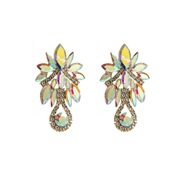 ( AB white)occidental style exaggerating retro luxurious colorful diamond earrings palace temperament elegant all-Purpo