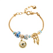 ( sky blue )DIY personality beads bracelet occidental style new wind Life tree enamel eyes bangle