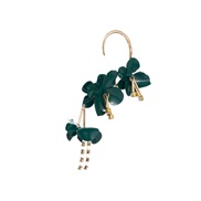 ( green)occidental style multilayer Alloy flowers diamond tassel earrings woman Korean retro earrings