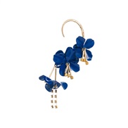 ( blue)occidental style multilayer Alloy flowers diamond tassel earrings woman Korean retro earrings