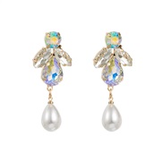 ( white)occidental style fashion personality temperament colorful diamond series Alloy diamond earrings woman imitate P