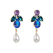 (green )occidental style fashion personality temperament colorful diamond series Alloy diamond earrings woman imitate P