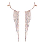 (gold AB color)earrings Alloy Rhinestone diamond long style tassel earrings woman occidental style exaggerating claw ch