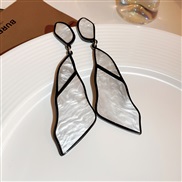 (3  Silver needle  white)silver geometry Irregular earrings fashion Acrylic temperament ear stud occidental style exagg