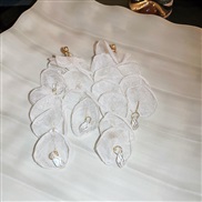 ( Silver needle  white)silver crystal flowers tassel earrings earring occidental style exaggerating atmospheric Earring