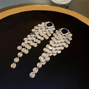 (  Silver( Tassels))occidental style sequin chain tassel buckle crafts Metal wind earrings earring fashion high Earring