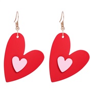 ( red)spring woman sweet love earrings all-Purpose brief personality woman Peach heart