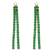 ( green)occidental style long style brief fully-jewelled tassel earringsins personality samll earring Earringera
